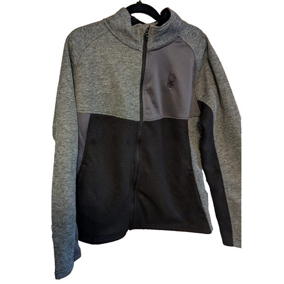 NEW SPYDER Men's Full Zip Jacket Size XL Gray/Black NWT - Picture 1 of 5